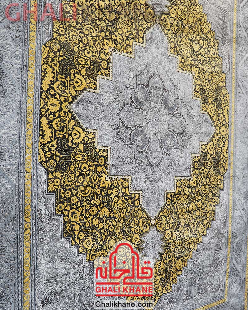 فرش زمرد مشهد کد 23004 طلایی