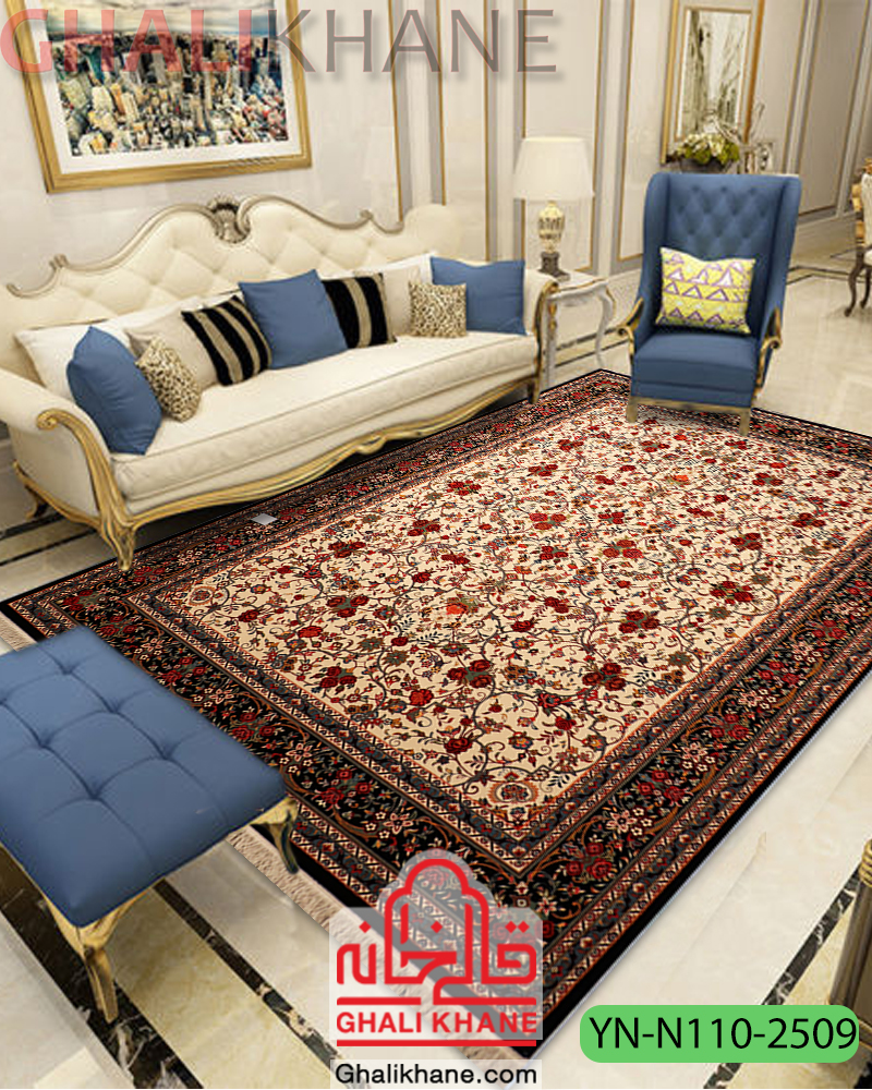 فرش ماشینی کویر یزد شاهکارنوین کد YN-N110-2509