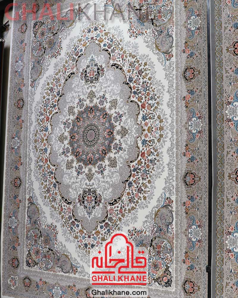 فرش مشهد 1200 شانه کد 802091 کرم