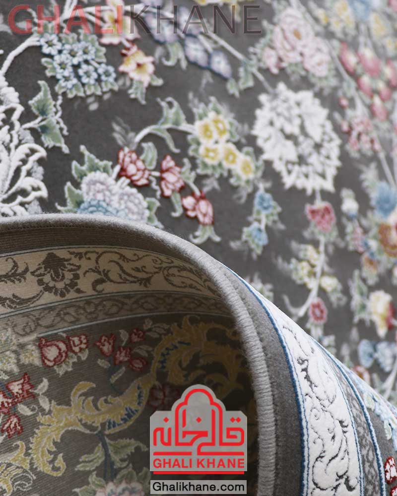 فرش زمرد مشهد 1500 شانه کد 55003 الماسی گل برجسته