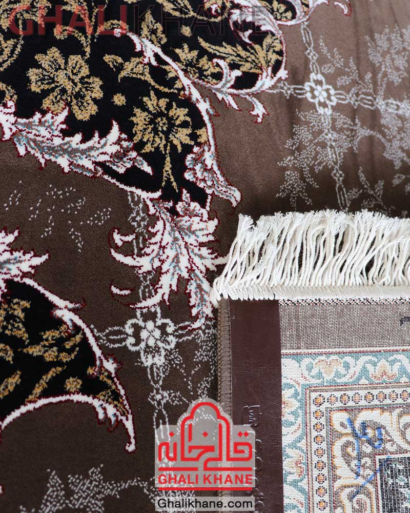 فرش نگین مشهد طرح هیوا کد 2598 گردویی