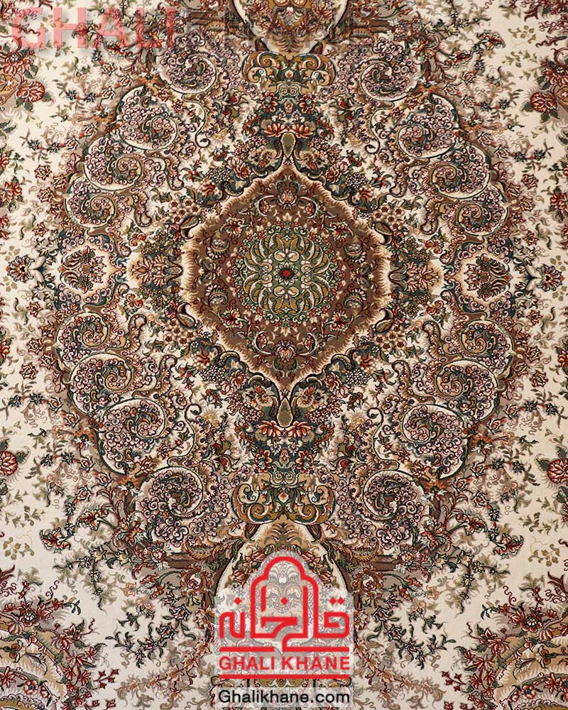 فرش کویر یزد کلکسیون شهریار کد Q023-1008 کرم