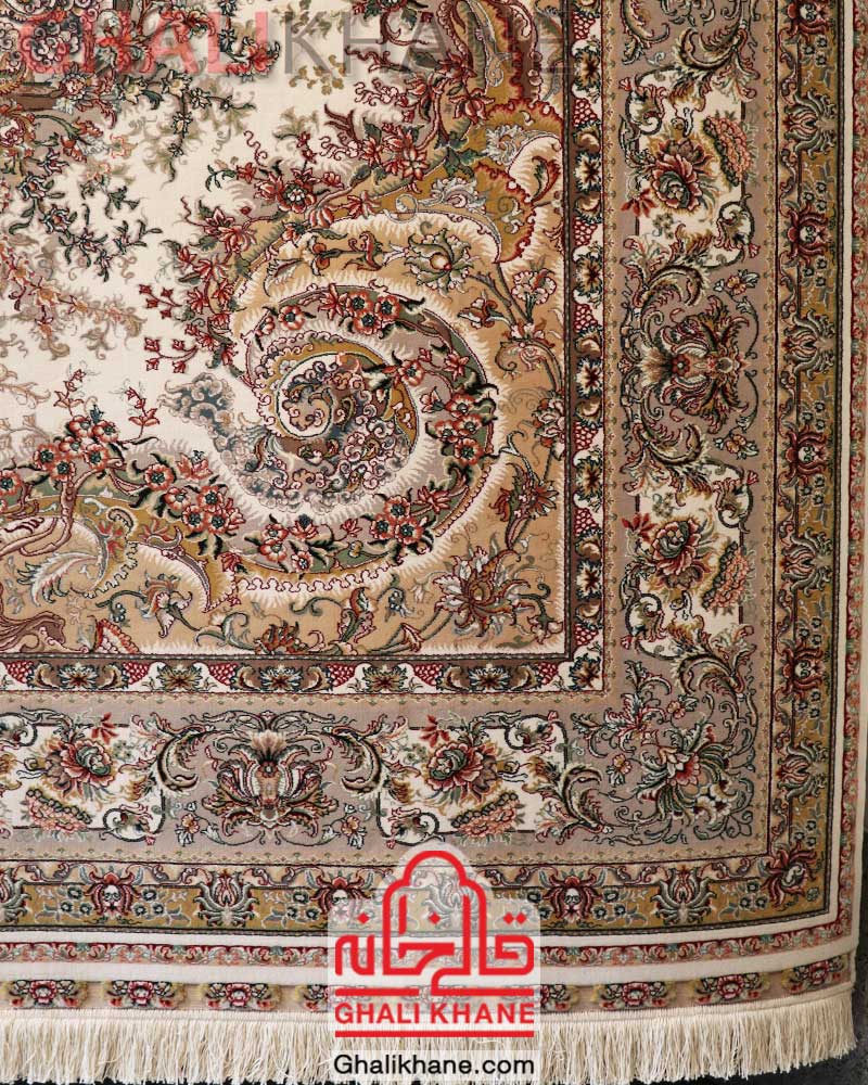 فرش کویر یزد کلکسیون شهریار کد Q023-1008 کرم