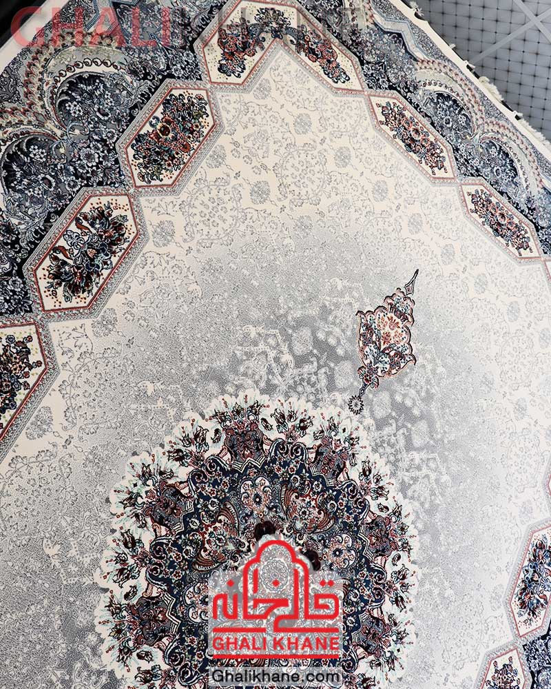 فرش زمرد مشهد طرح هالیدی کرم کد 25037