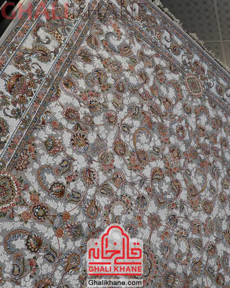 فرش نگین مشهد کد 1014 نقره ای