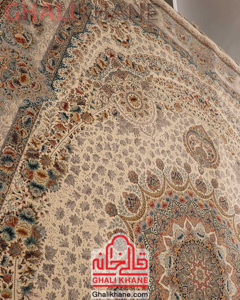 فرش کویر یزد 1500 شانه کد E501-1003 کرم