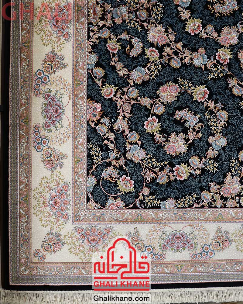 فرش نگین مشهد کد 1011 سرمه ای