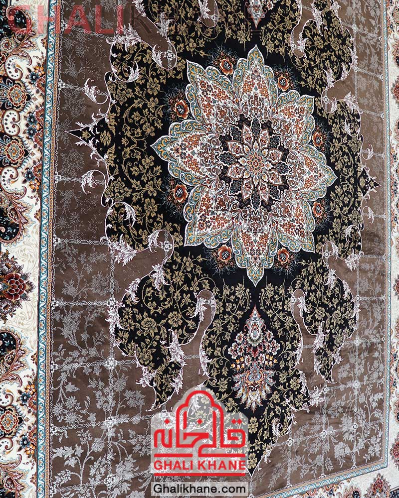 فرش نگین مشهد طرح هیوا کد 2598 گردویی