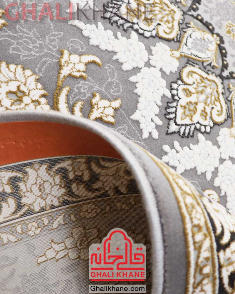 فرش زمرد مشهد کد 30003 دودی 700 شانه