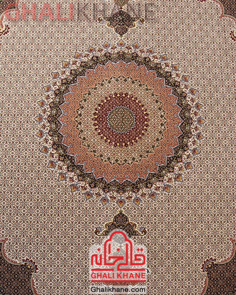 فرش کویر یزد کلکسیون شهباز کد A002-1209 ریزماهی کرم