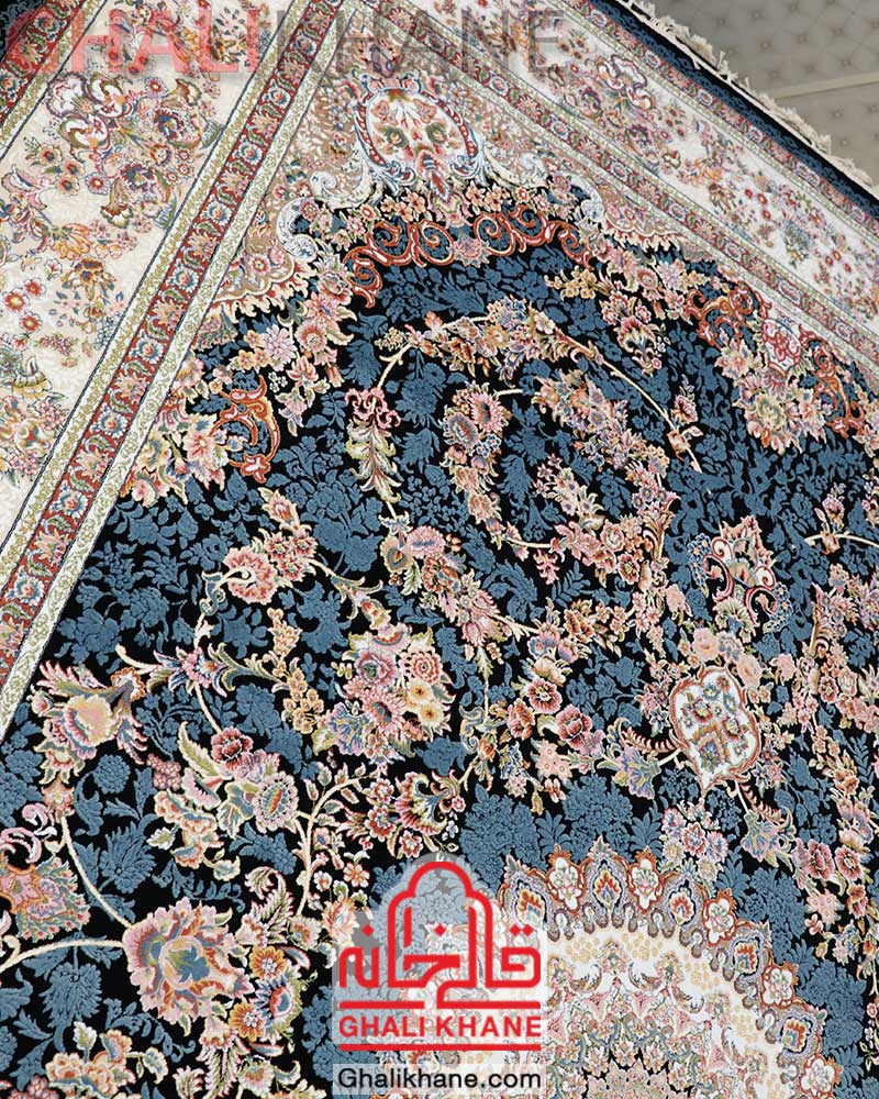 فرش نگین مشهد کد 1010 سرمه ای