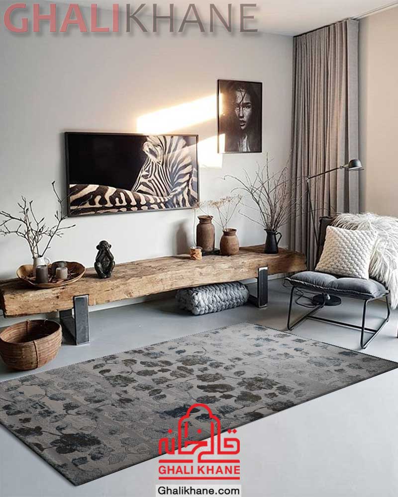 فرش مدرن زمرد مشهد کد 5120 طوسی