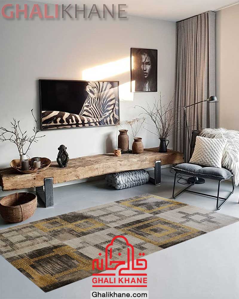 فرش ساوین کد 4120 نقره ای روشن