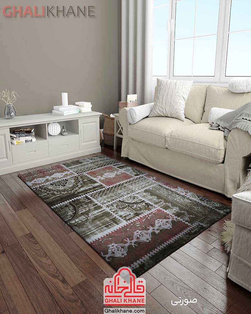 فرش زمرد مشهد کد 1714 صورتی