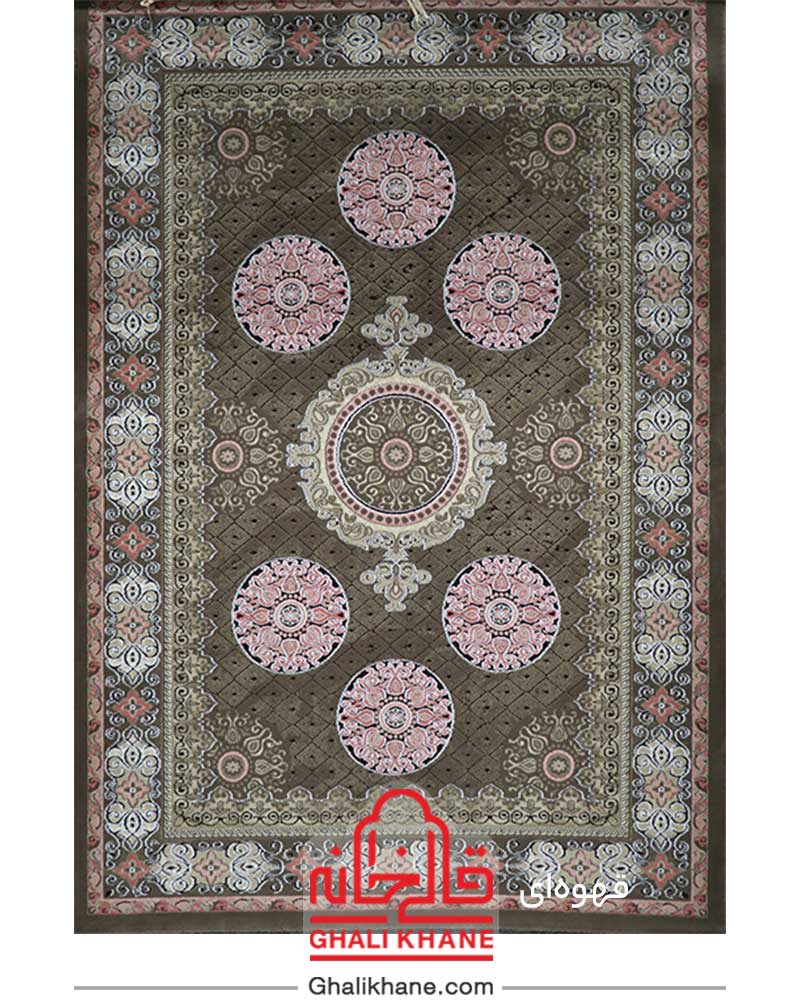 فرش زمرد مشهد کد 1729 قهوه ای