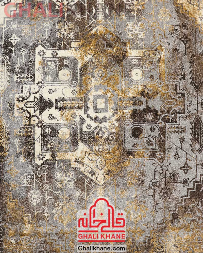 فرش ساوین طرح 4116 زمینه نقره ای