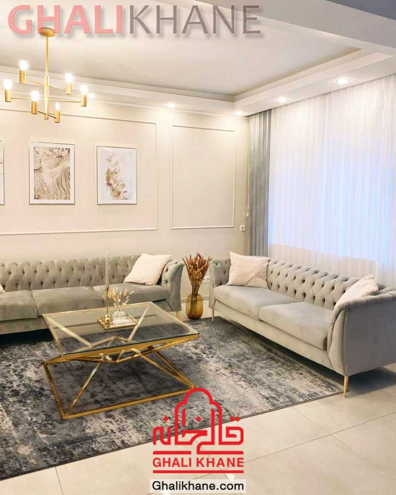 فرش فانتزی زمرد مشهد کد 5101 طوسی