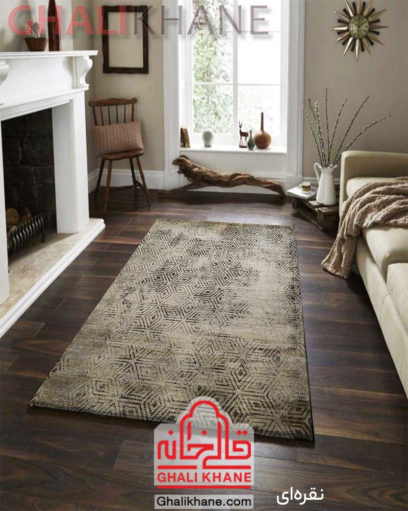 فرش ساوین طرح 4113 نقره ای روشن