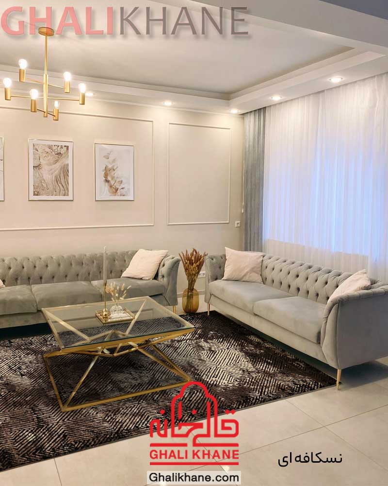 فرش ساوین طرح 4119 نسکافه ای