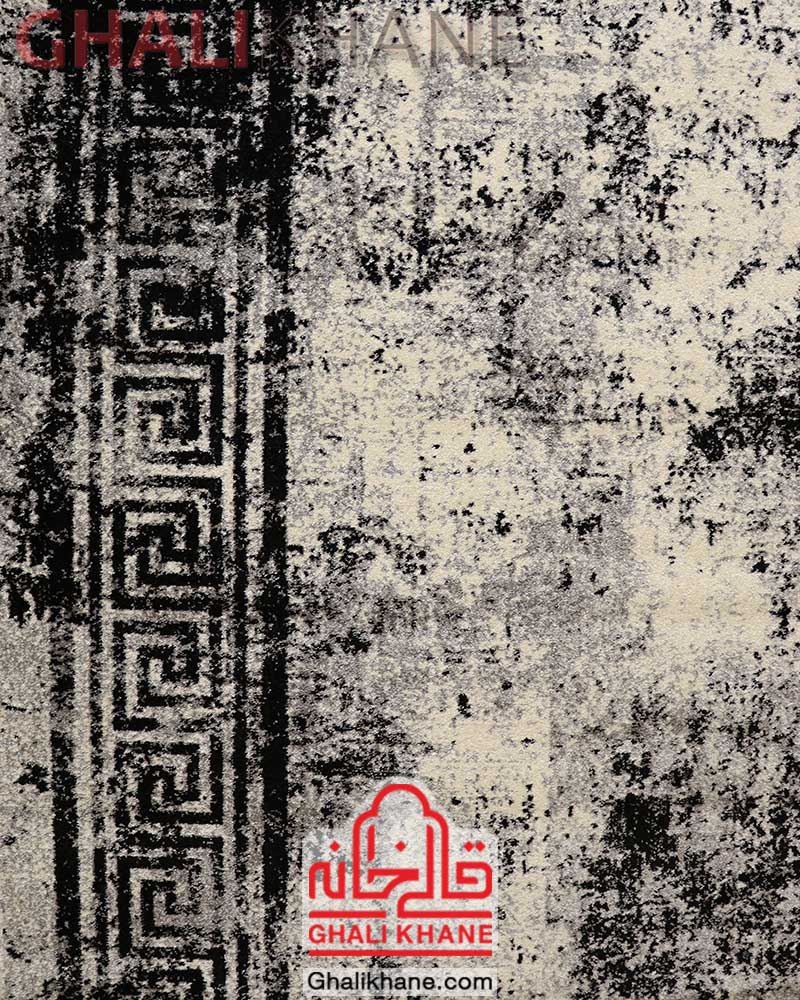 فرش ساوین طرح 4118 نقره ای مشکی