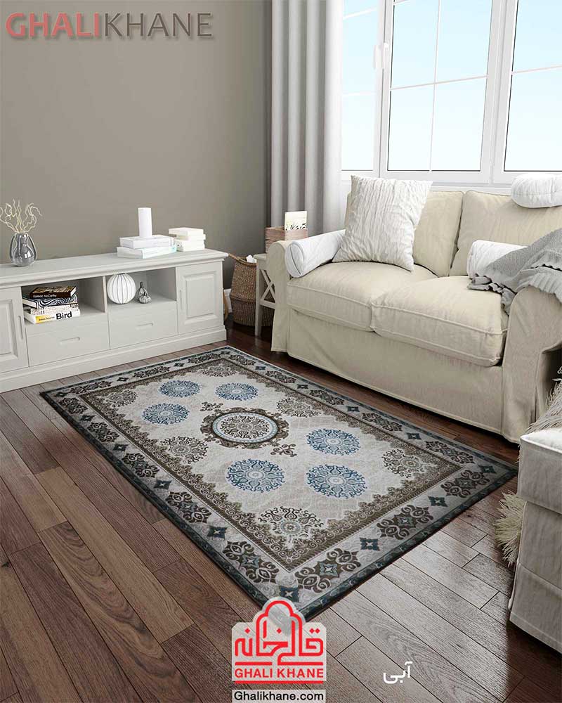 فرش زمرد مشهد کد 1729 آبی