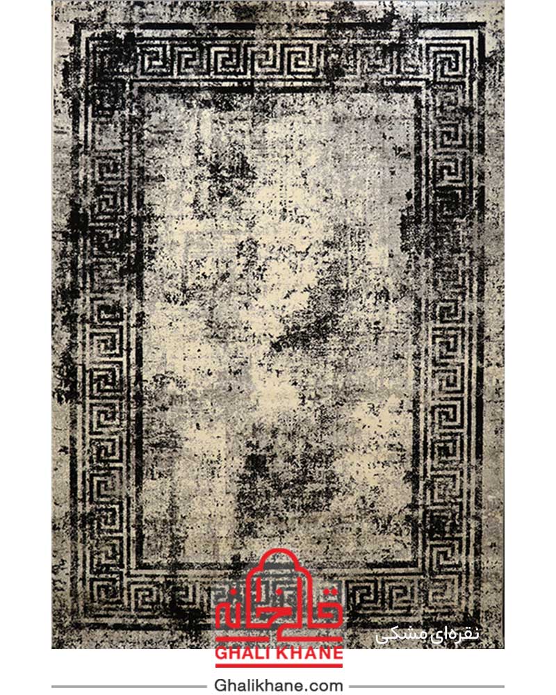 فرش ساوین کد 4118 نقره ای مشکی