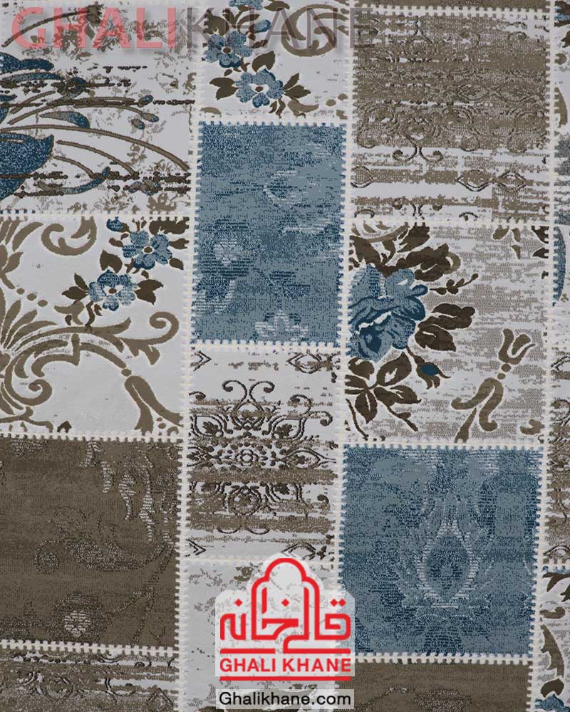 فرش زمرد مشهد 410 شانه کد 1721 آبی