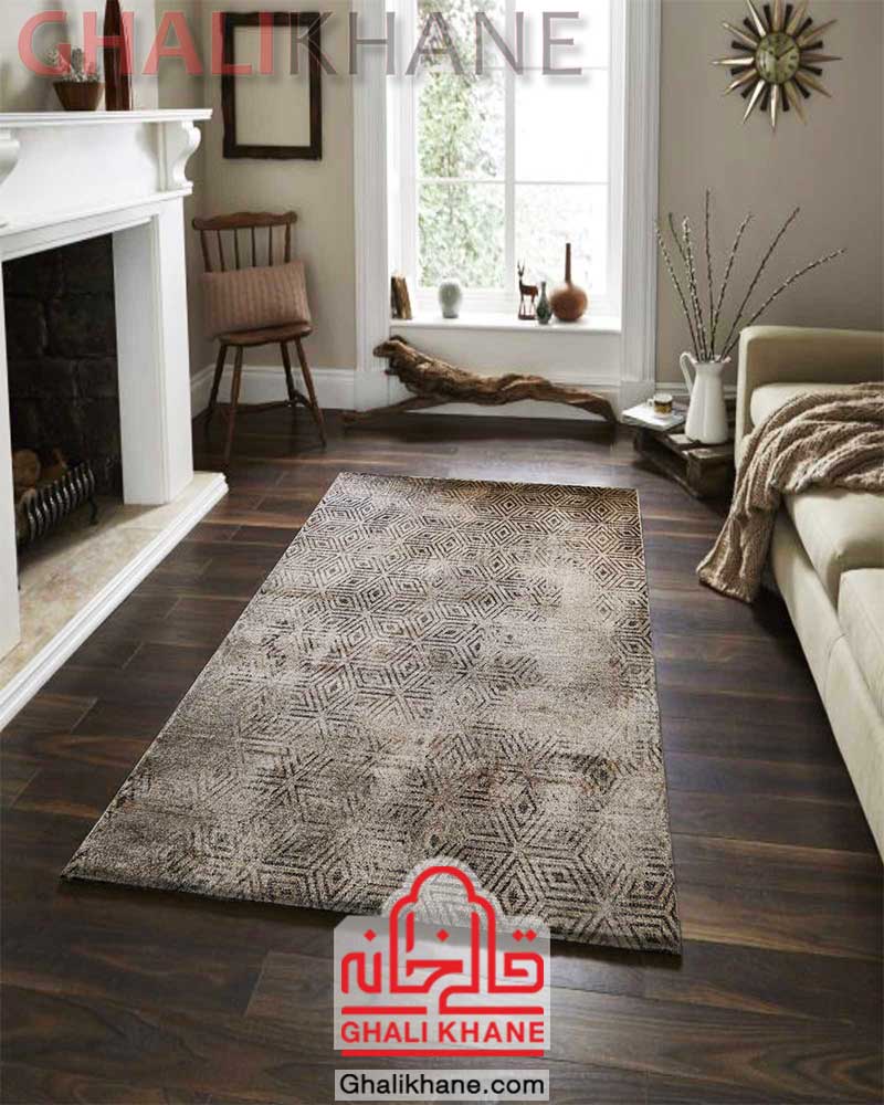 فرش ساوین طرح 4113 نسکافه ای