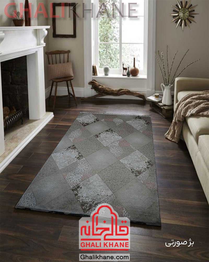 فرش زمرد مشهد کد 2101 بژ صورتی