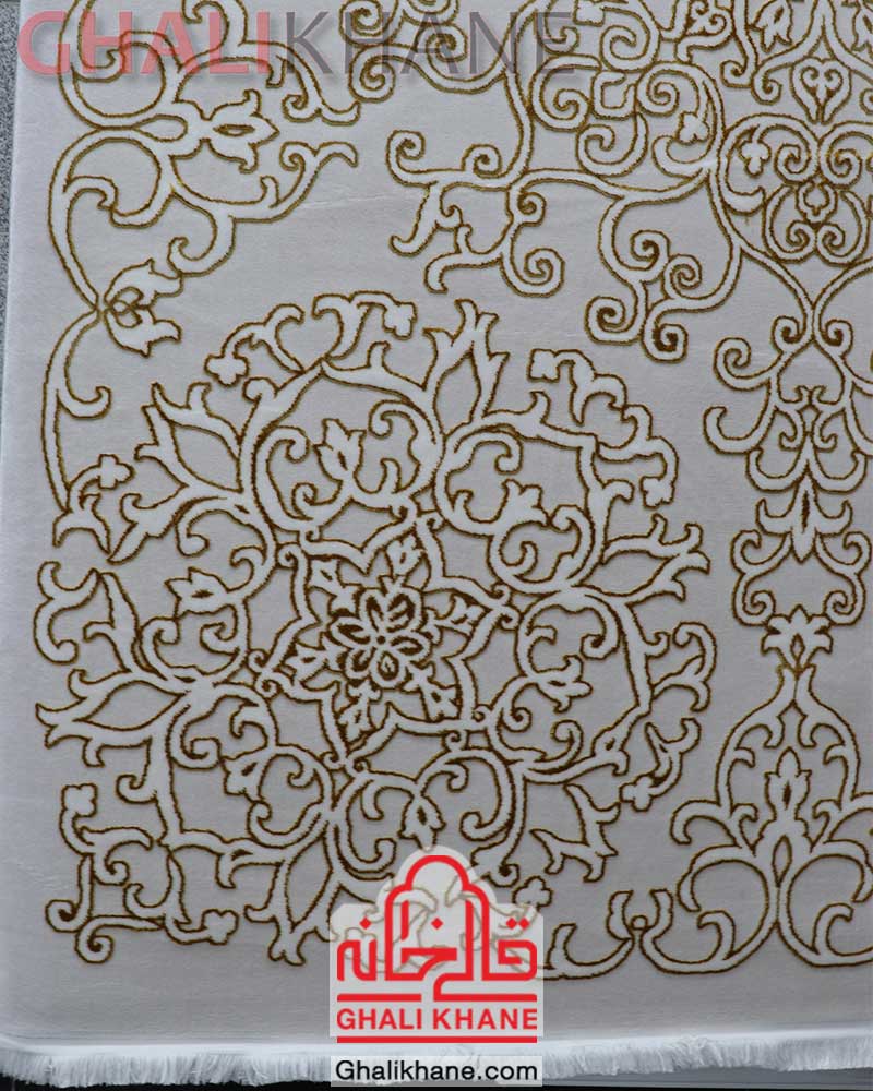 فرش زمرد مشهد کد 2119 کرم