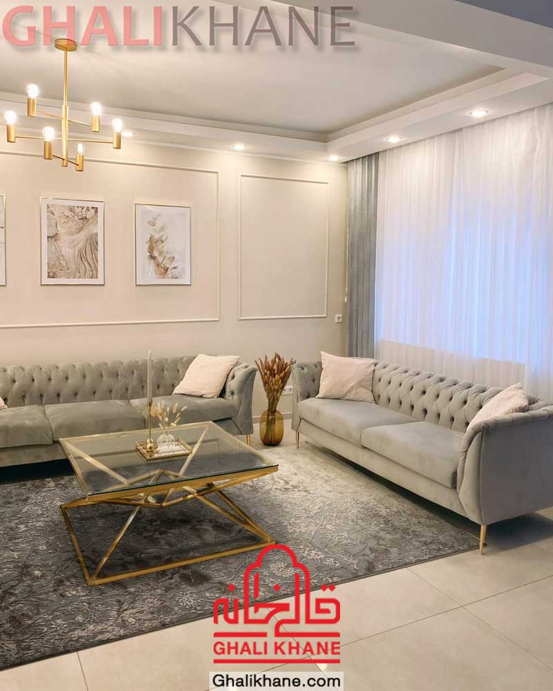 فرش وینتیج زمرد مشهد کد 5112 طوسی