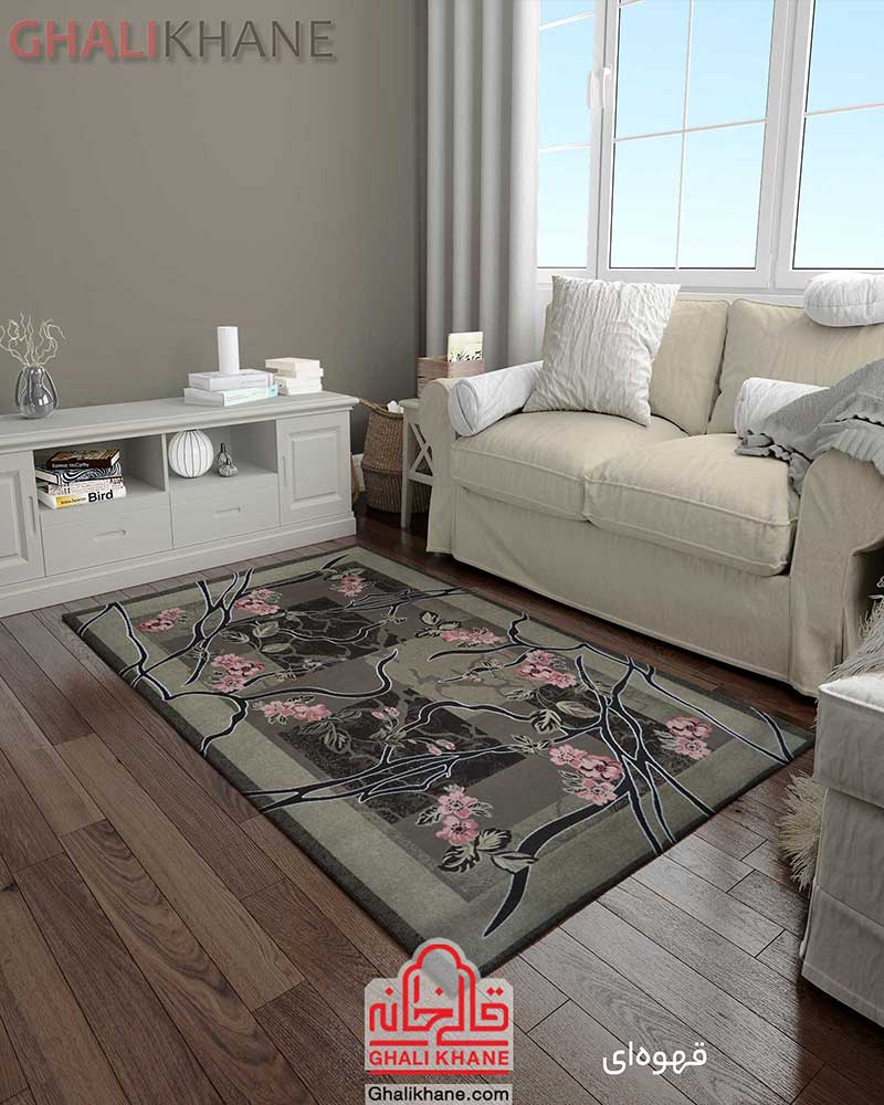 فرش زمرد مشهد کد 1712 قهوه ای