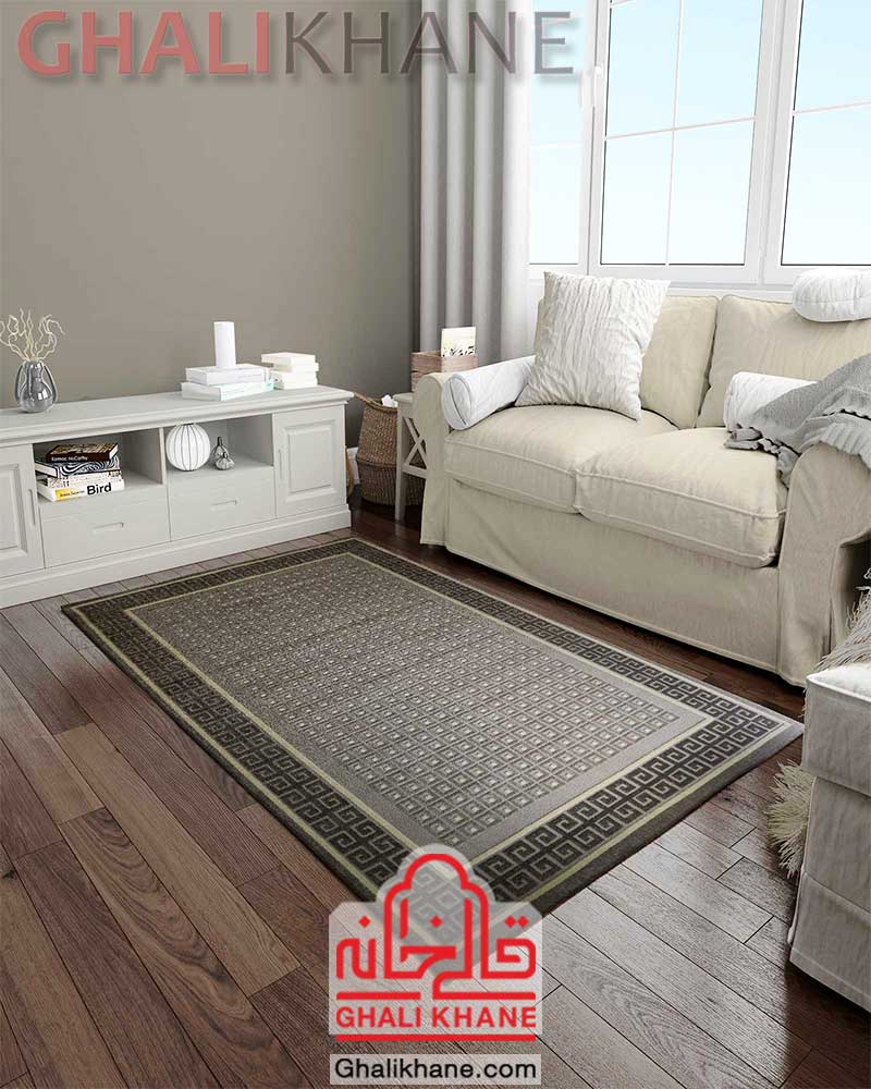 فرش ساوین طرح 7435 نقره ای