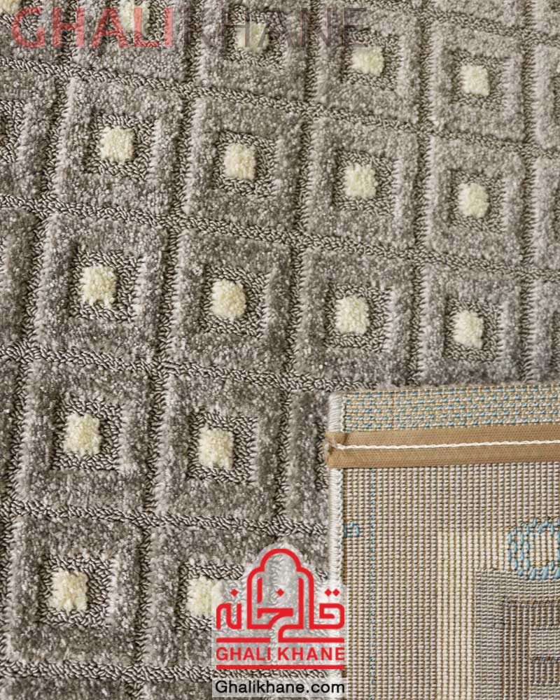 گلیم فرش ساوین کد 7435 نقره ای