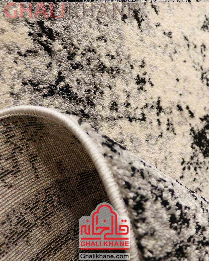 فرش ساوین کد 4118 نقره ای مشکی