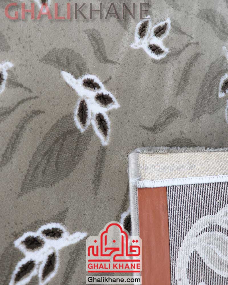 فرش زمرد مشهد مدل فانتزی کد 1725 قهوه ای