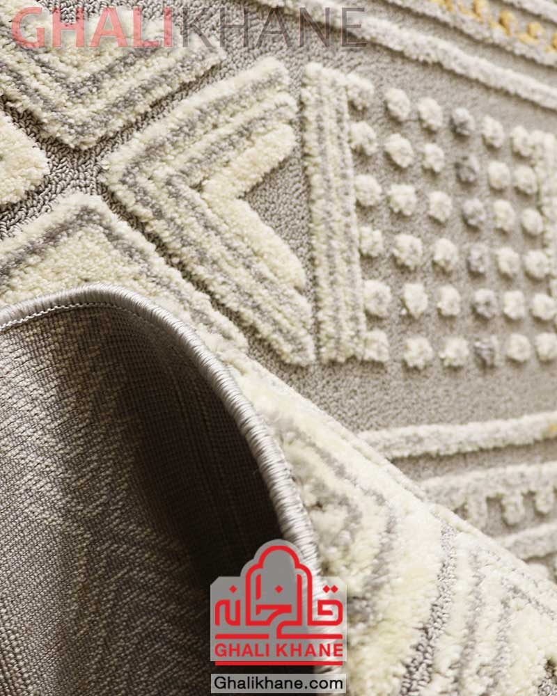 فرش ماشینی ساوین کد 7431 نقره ای