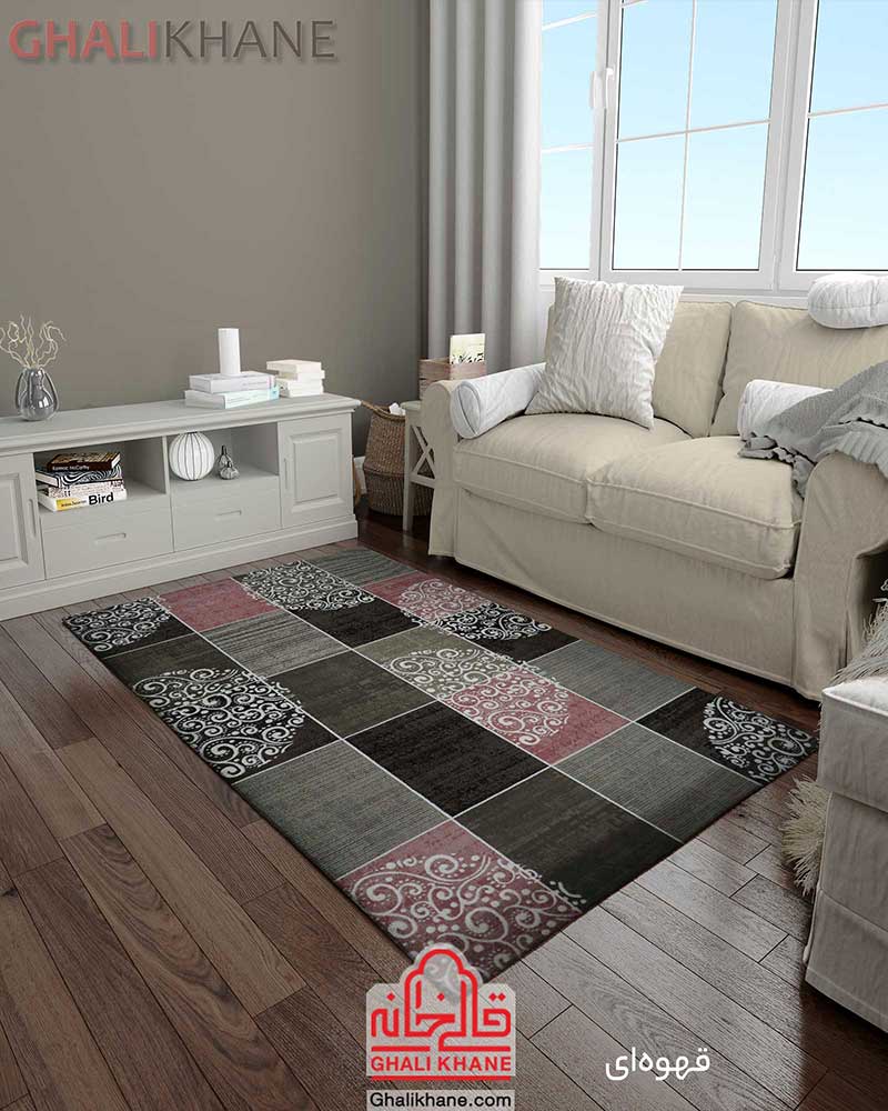 فرش زمرد مشهد کد 1720 قهوه ای