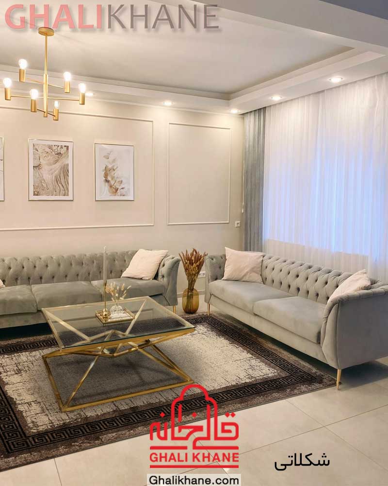 گلیم فرش ساوین کد 4126 شکلاتی
