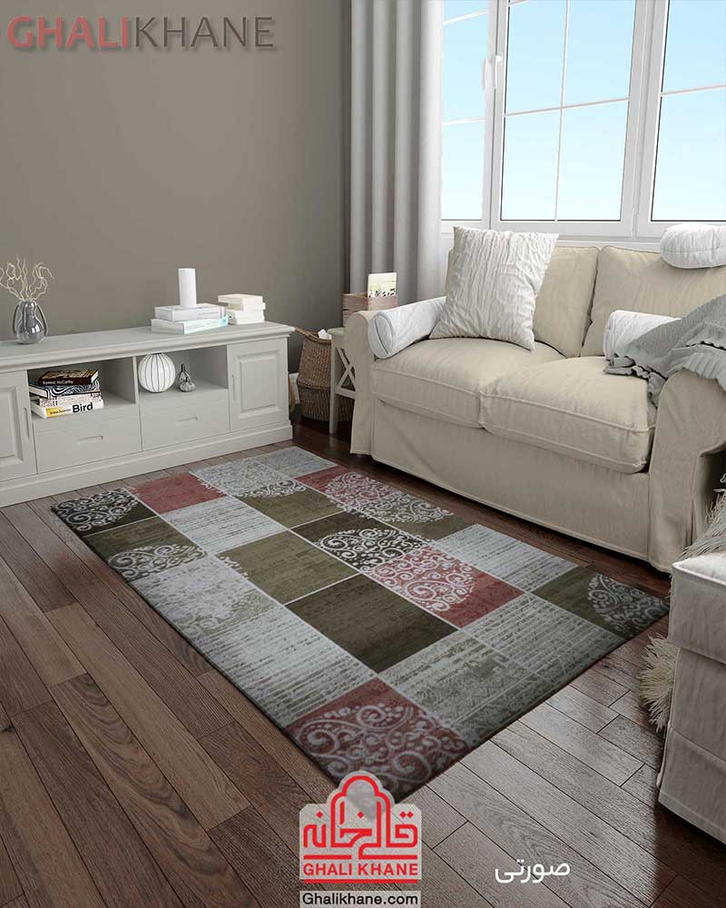 فرش زمرد مشهد کد 1720 صورتی