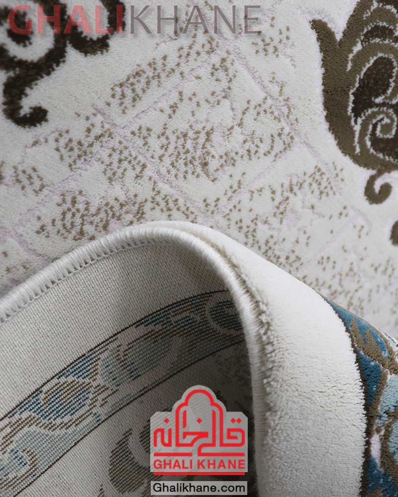 فرش زمرد مشهد 410 شانه کد 1729 آبی