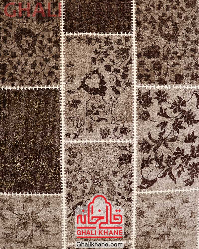 فرش ساوین طرح 1606 شکلاتی