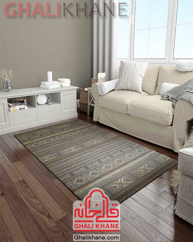 فرش ساوین طرح 7431 نقره ای