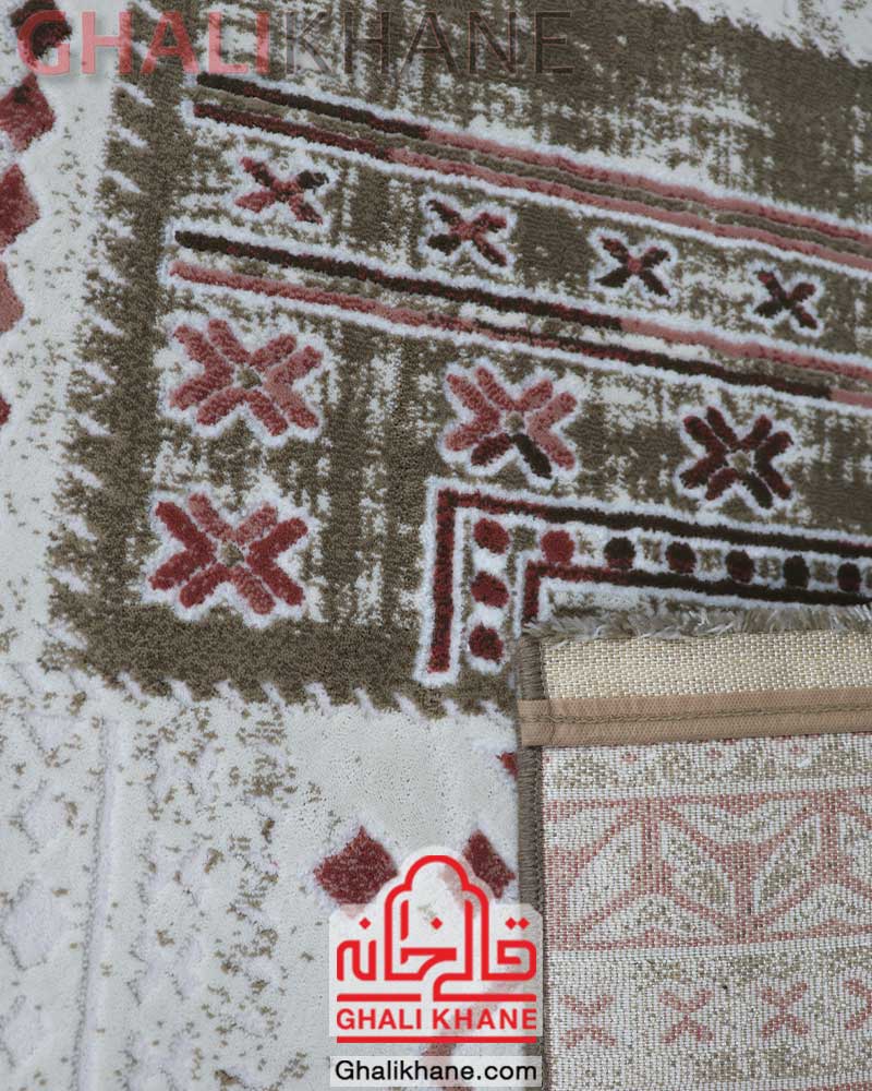 فرش زمرد مشهد کد 1724 صورتی