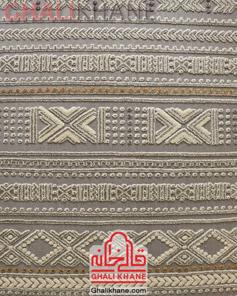 گلیم فرش ساوین کد 7431 نقره ای
