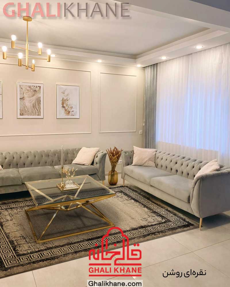 فرش ساوین طرح 4126 نقره ای روشن