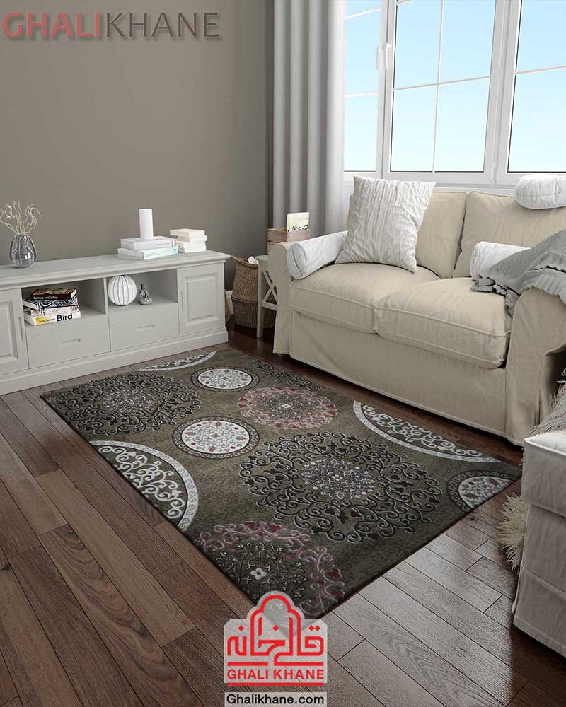 فرش زمرد مشهد کد 1707 صورتی