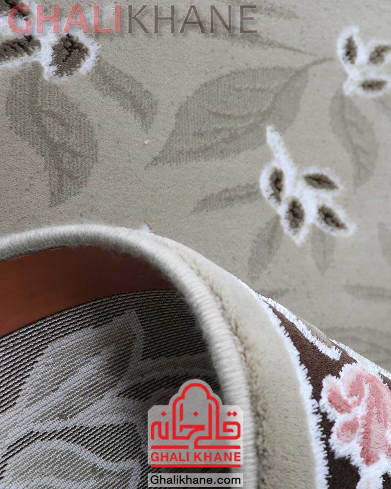 فرش زمرد مشهد 410 شانه کد 1725 قهوه ای