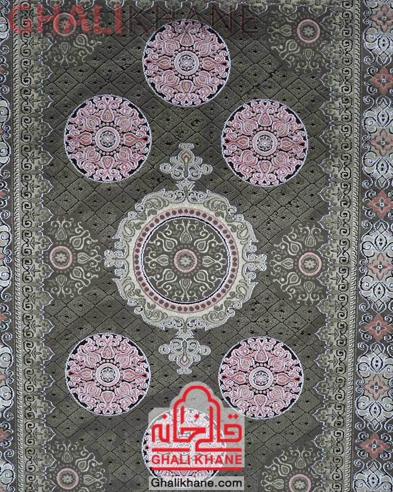 فرش زمرد مشهد کد 1729 قهوه ای