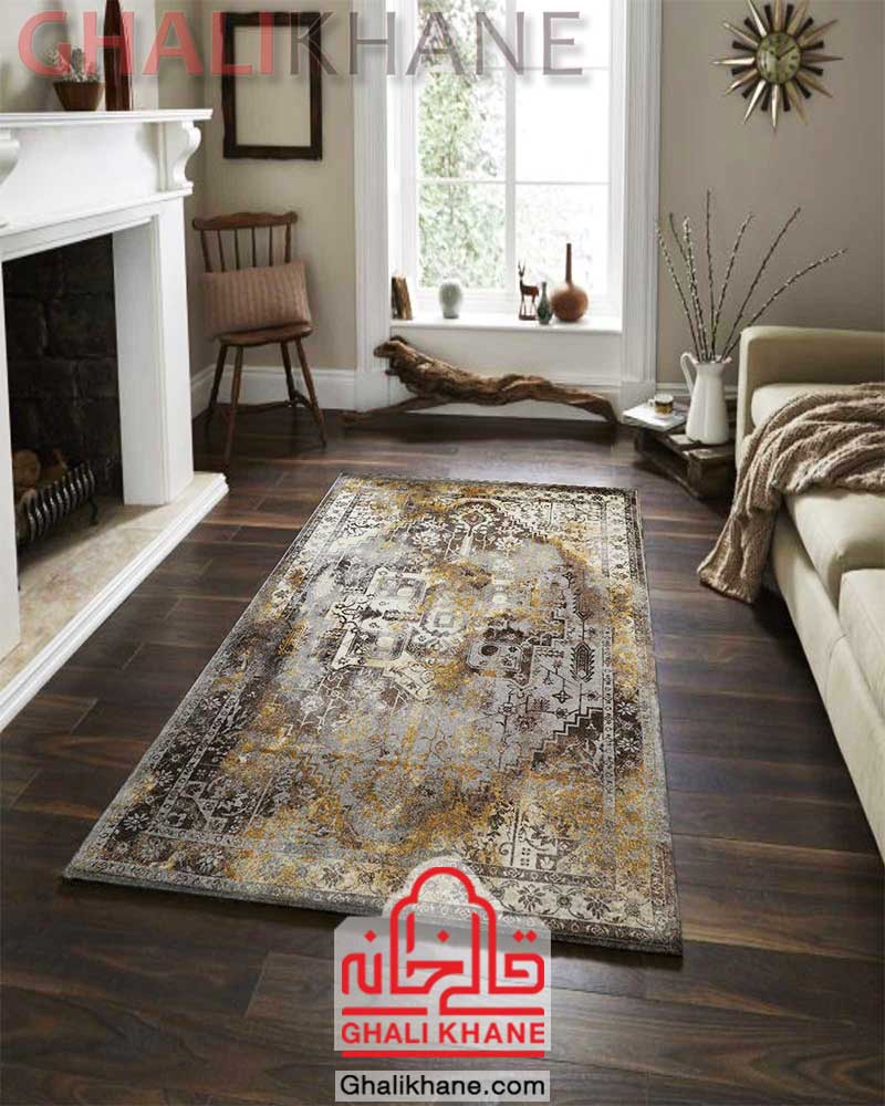 فرش ساوین کد 4116 نقره ای